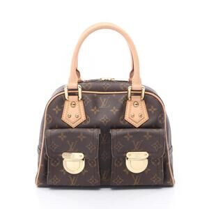 Louis Vuitton Manhattan Handbag Canvas Leather Monogram Brown